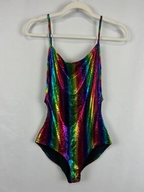 Bear Dance swim one piece Black with Rainbow S
